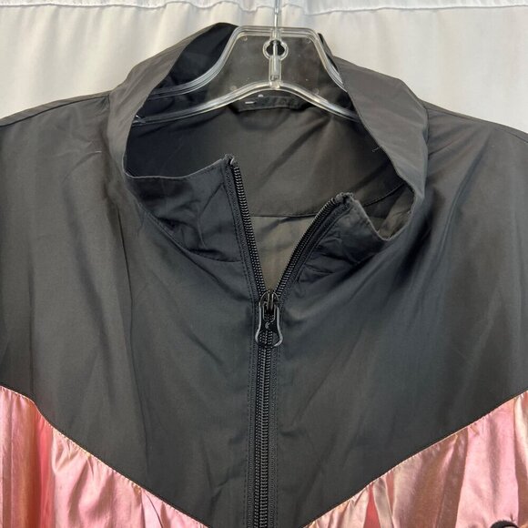 Zyia Active Womens Long Sleeve Full Zip Windbreaker Jacket Black/Pink L Pockets - Picture 3 of 10